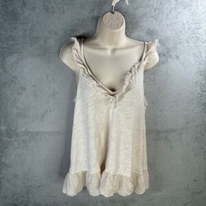 American Eagle‎ Babydoll Tank Top Women Medium Ruffle Indie Boho Chic Cottage